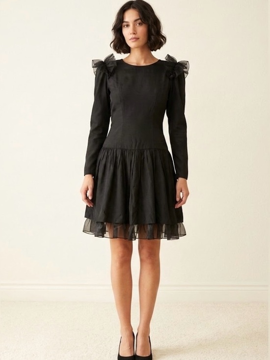 Apollo Dresses & Skirts - Vintage Apollo black whimsigoth fairy grunge taffeta dress, sz S (sz M juniors)